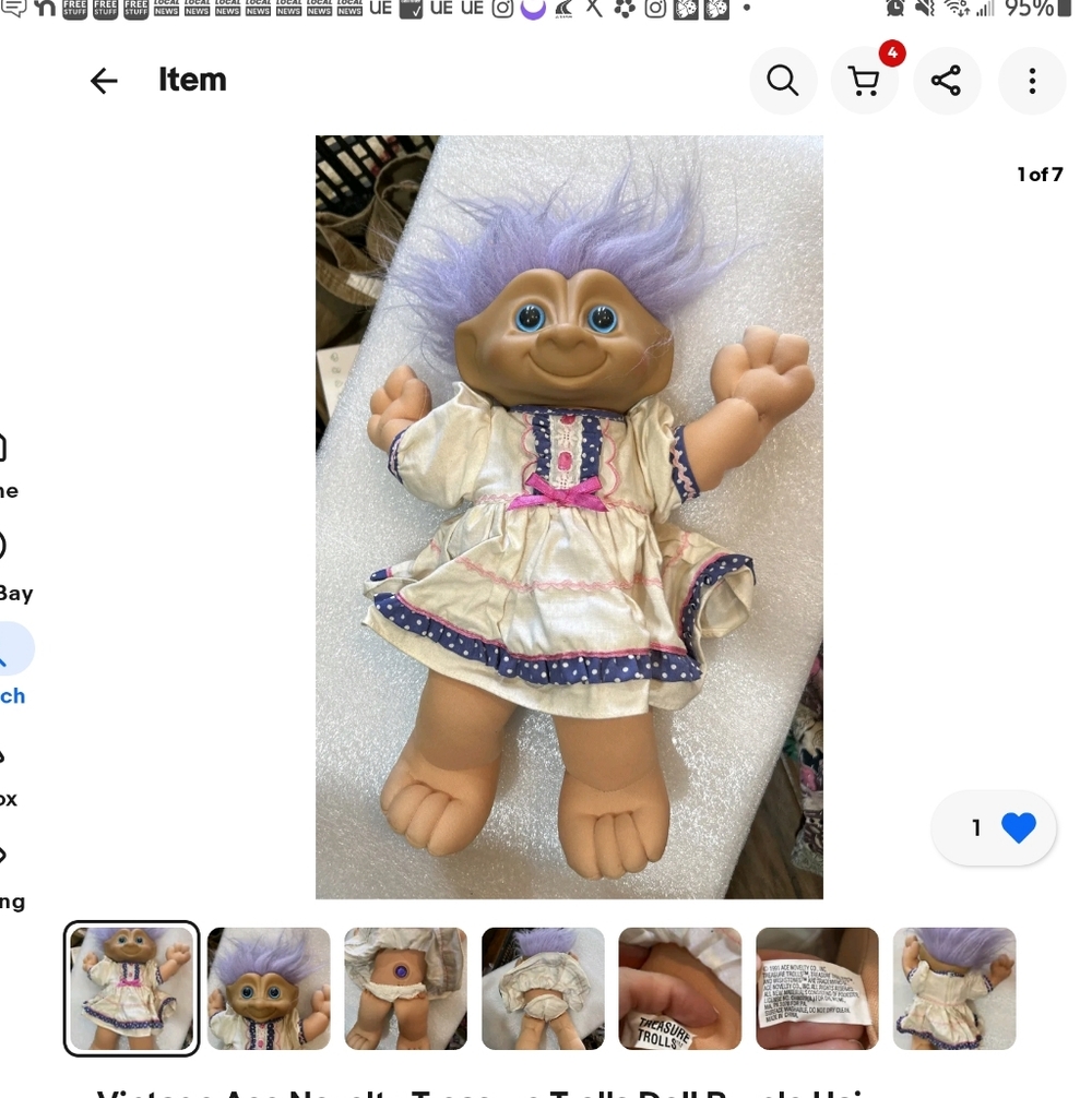 Charming Treasure Trolls Doll with Purple Hair& Wishstone